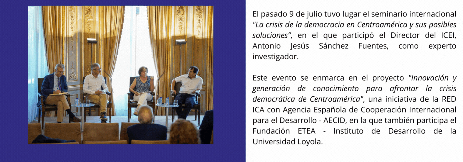 Más información Seminario internacional "La crisis de la democracia en Centroamérica y sus posibles soluciones"